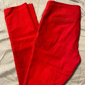 Red work pants, size large